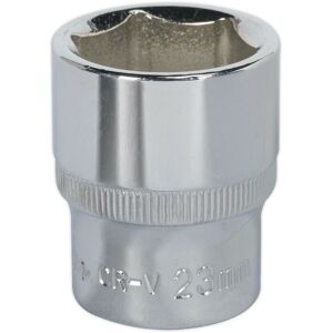 Loops 23mm Forged Steel Drive Socket - 1/2" Square Drive - Polished Chrome Vanadium in Metallics Metallics Loops 23mm Forged Steel Drive Socket - 1/2" Square Drive - Polished Chrome Vanadium in Metallics Metallics