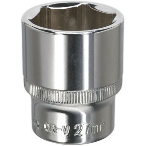 Loops 27mm Forged Steel Drive Socket - 1/2" Square Drive - Polished Chrome Vanadium in Metallics Metallics Loops 27mm Forged Steel Drive Socket - 1/2" Square Drive - Polished Chrome Vanadium in Metallics Metallics