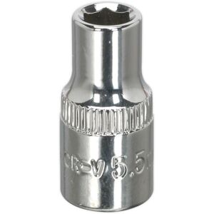 Loops 5.5mm Forged Steel Drive Socket - 1/4" Square Drive - Polished Chrome Vanadium in Metallics Metallics Loops 5.5mm Forged Steel Drive Socket - 1/4" Square Drive - Polished Chrome Vanadium in Metallics Metallics