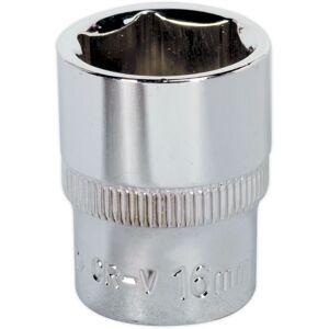 Loops 16mm Forged Steel Drive Socket - 3/8" Square Drive - Polished Chrome Vanadium in Metallics Metallics Loops 16mm Forged Steel Drive Socket - 3/8" Square Drive - Polished Chrome Vanadium in Metallics Metallics