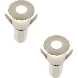 Loops 2 PACK Recessed Decking IP67 Guide Light - 1.2W Cool White LED - Satin Nickel in Metallics Metallics Loops 2 PACK Recessed Decking IP67 Guide Light - 1.2W Cool White LED - Satin Nickel in Metallics Metallics