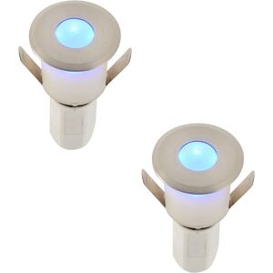 Loops 2 PACK Recessed Decking IP67 Guide Light - 1.2W Blue Light LED - Satin Nickel in Metallics Metallics Loops 2 PACK Recessed Decking IP67 Guide Light - 1.2W Blue Light LED - Satin Nickel in Metallics Metallics