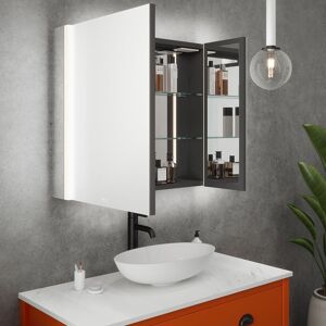 Loops 800 x 700mm IP44 LED Twin Bathroom Mirror Cabinet - Bluetooth Speaker & Demister Loops 800 x 700mm IP44 LED Twin Bathroom Mirror Cabinet - Bluetooth Speaker & Demister