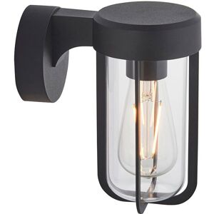 Loops Matt Black Outdoor Wall Light with Clear Glass Shade - IP44 Rated - LED Bulb Black Loops Matt Black Outdoor Wall Light with Clear Glass Shade - IP44 Rated - LED Bulb Black