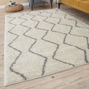 THE RUGS Moroccan Shaggy Rugs & Runners for Living Room Zigzag Design in Off-White Size: 80 cm x 150 cm Off-White 80 cm x 150 cm THE RUGS Moroccan Shaggy Rugs & Runners for Living Room Zigzag Design in Off-White Size: 80 cm x 150 cm Off-White 80 cm x 150 cm