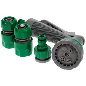 Samuel Alexander 6 Pattern Garden Hose Pipe Spray Gun Set with Fittings in Green Green Samuel Alexander 6 Pattern Garden Hose Pipe Spray Gun Set with Fittings in Green Green
