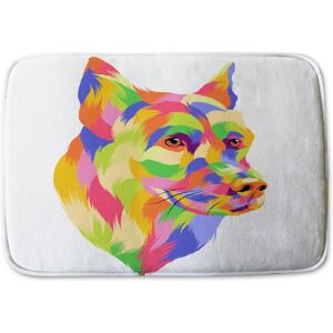 Benjamin Tate Design Amazing Illustration Dog Pop Art Designer Bathmat in Black Black Benjamin Tate Design Amazing Illustration Dog Pop Art Designer Bathmat in Black Black