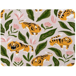 Benjamin Tate Design cute tigers & tropical leaves & flowers Designer Blanket in Natural Size: 120 cm x 150 cm Natural 120 cm x 150 cm Benjamin Tate Design cute tigers & tropical leaves & flowers Designer Blanket in Natural Size: 120 cm x 150 cm Natural 120 cm x 150 cm