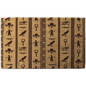 Benjamin Tate Design Eye of Horus, Pharaoh, Flowers, Pyramid, Bird, Ankh Designer Kitchen Towel in Orange Orange Benjamin Tate Design Eye of Horus, Pharaoh, Flowers, Pyramid, Bird, Ankh Designer Kitchen Towel in Orange Orange