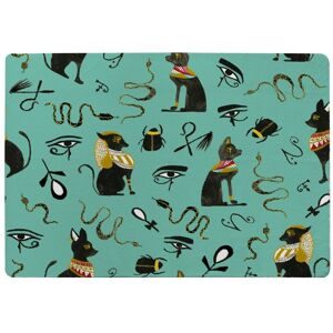 Benjamin Tate Design Hand Painting Abstract, Ancient Egypt Horus Eye Signs Designer Rug in Natural Size: Large Natural Large Benjamin Tate Design Hand Painting Abstract, Ancient Egypt Horus Eye Signs Designer Rug in Natural Size: Large Natural Large