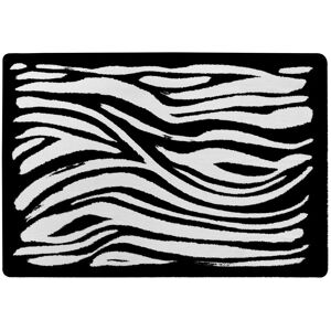 Benjamin Tate Design Zebra Print Designer Rug in Natural Size: Large Natural Large Benjamin Tate Design Zebra Print Designer Rug in Natural Size: Large Natural Large