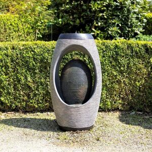 Primrose Nazare Oval Water Feature With Lights 75.5cm in Grey Grey Primrose Nazare Oval Water Feature With Lights 75.5cm in Grey Grey