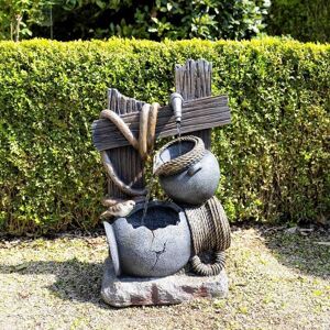 Primrose Constancia Cascading Bowls & Hose Water Feature With Lights 65cm in Brown Brown Primrose Constancia Cascading Bowls & Hose Water Feature With Lights 65cm in Brown Brown