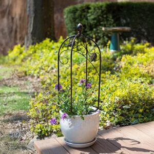 Primrose Scroll & Ivy Metal Pot Trellis Topper in Bronze 60cm Bronze Primrose Scroll & Ivy Metal Pot Trellis Topper in Bronze 60cm Bronze