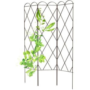 Primrose Rustic 3 Panel Expandable Pea Trellis & Plant Support in Rust 162cm in Brown Brown Primrose Rustic 3 Panel Expandable Pea Trellis & Plant Support in Rust 162cm in Brown Brown