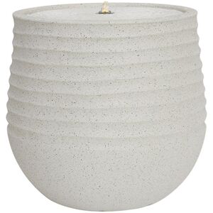Primrose Clyde Ridged Garden Water Feature with LED Lights 40cm in White White Primrose Clyde Ridged Garden Water Feature with LED Lights 40cm in White White