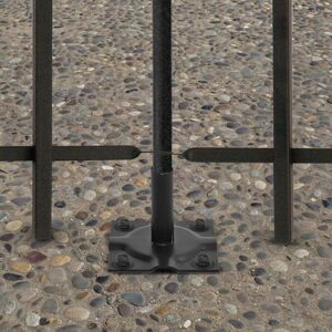 Primrose Powder Coated Surface Mount Fence Bracket in Black Black Primrose Powder Coated Surface Mount Fence Bracket in Black Black