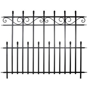 Primrose 122cm Kensington Fence Section Black Galvanised Steel Panacea Fence System Black Primrose 122cm Kensington Fence Section Black Galvanised Steel Panacea Fence System Black