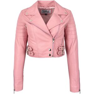 House of Leather Women's Demi Cropped Real Leather Biker Jacket White Size 10 in Pink Pink 10 House of Leather Women's Demi Cropped Real Leather Biker Jacket White Size 10 in Pink Pink 10