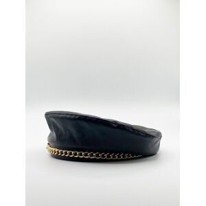 SVNX Women's Zola PU Leather Beret With Gold Metal Chain Detail Gold One Size SVNX Women's Zola PU Leather Beret With Gold Metal Chain Detail Gold One Size