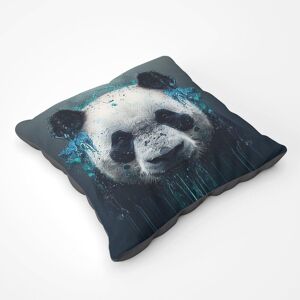 Warren Reed - Designer Panda Face Splashart Dark Background Floor Cushion in Blue Size: Large Blue Large Warren Reed - Designer Panda Face Splashart Dark Background Floor Cushion in Blue Size: Large Blue Large