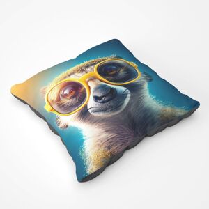 Warren Reed - Designer Meerkat With Glasses Splashart Floor Cushion in Yellow Size: Large Yellow Large Warren Reed - Designer Meerkat With Glasses Splashart Floor Cushion in Yellow Size: Large Yellow Large