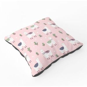 Warren Reed - Designer Happy Lama Floor Cushion in Pink Size: Large Pink Large Warren Reed - Designer Happy Lama Floor Cushion in Pink Size: Large Pink Large