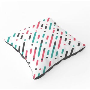 Warren Reed - Designer Overlapping Coloured Diagonal Lines Floor Cushion in Green Size: Large Green Large Warren Reed - Designer Overlapping Coloured Diagonal Lines Floor Cushion in Green Size: Large Green Large