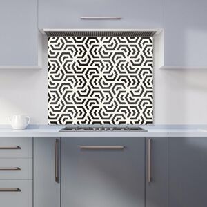 Warren Reed - Designer Hexagonal Geometric Pattern Kitchen Splashback in Black Size: 900mm x 650mm Black 900mm x 650mm Warren Reed - Designer Hexagonal Geometric Pattern Kitchen Splashback in Black Size: 900mm x 650mm Black 900mm x 650mm