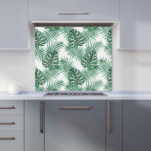 Warren Reed - Designer Watercolour Tropical Leaves Kitchen Splashback in Green Size: 700mm x 650mm Green 700mm x 650mm Warren Reed - Designer Watercolour Tropical Leaves Kitchen Splashback in Green Size: 700mm x 650mm Green 700mm x 650mm