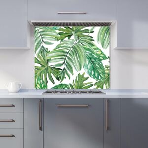 Warren Reed - Designer Exotic Rainforest Leaves Kitchen Splashback in Green Size: 700mm x 650mm Green 700mm x 650mm Warren Reed - Designer Exotic Rainforest Leaves Kitchen Splashback in Green Size: 700mm x 650mm Green 700mm x 650mm