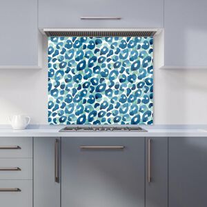 Warren Reed - Designer Watercolour Leopard Print Kitchen Splashback in Blue Size: 600mm x 600mm Blue 600mm x 600mm Warren Reed - Designer Watercolour Leopard Print Kitchen Splashback in Blue Size: 600mm x 600mm Blue 600mm x 600mm