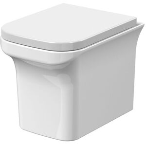 Balterley Rimless Wall Hung Square Toilet Pan & Soft Close Seat 390x340x480mm in White White Balterley Rimless Wall Hung Square Toilet Pan & Soft Close Seat 390x340x480mm in White White