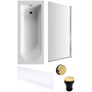 Balterley Round 1700x700 Bath Set - Front Panel, Brass Screen & Brass Waste in White White Balterley Round 1700x700 Bath Set - Front Panel, Brass Screen & Brass Waste in White White