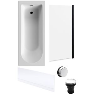 Balterley Round 1700x700 Bath Set - Front Panel, Black Screen & Chrome Waste in White White Balterley Round 1700x700 Bath Set - Front Panel, Black Screen & Chrome Waste in White White
