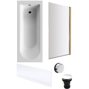 Balterley Round 1700x700 Bath Set - Front Panel, Brass Screen & Chrome Waste in White White Balterley Round 1700x700 Bath Set - Front Panel, Brass Screen & Chrome Waste in White White