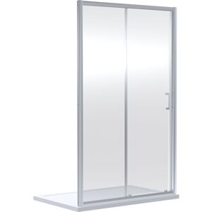 Balterley 6mm Toughened Safety Glass Sliding Shower Door 1900 x 1000mm Chrome in Silver Silver Balterley 6mm Toughened Safety Glass Sliding Shower Door 1900 x 1000mm Chrome in Silver Silver