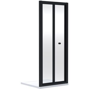 Balterley 4mm Toughened Safety Glass Bi-Fold Shower Door 1900 x 700mm Black Black Balterley 4mm Toughened Safety Glass Bi-Fold Shower Door 1900 x 700mm Black Black
