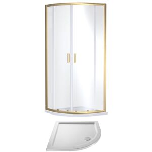 Balterley Ruwa Quadrant Shower Suite & 6mm Glass 800x800mm Tray Enclosure Brass in Metallics Metallics Balterley Ruwa Quadrant Shower Suite & 6mm Glass 800x800mm Tray Enclosure Brass in Metallics Metallics