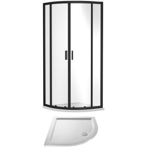 Balterley Ruwa Quadrant Shower Suite & 6mm Glass 800x800mm Tray Enclosure Black Black Balterley Ruwa Quadrant Shower Suite & 6mm Glass 800x800mm Tray Enclosure Black Black