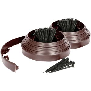 Harbour Housewares 20m Flexible Plastic Lawn Edging Path Grass Border with Plastic Pegs in Brown Brown Harbour Housewares 20m Flexible Plastic Lawn Edging Path Grass Border with Plastic Pegs in Brown Brown