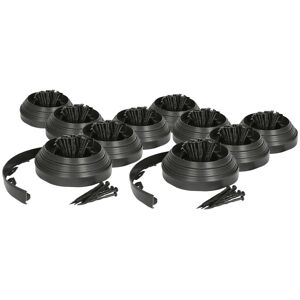 Harbour Housewares 100m Flexible Plastic Lawn Edging Path Grass Border with Plastic Pegs in Black Black Harbour Housewares 100m Flexible Plastic Lawn Edging Path Grass Border with Plastic Pegs in Black Black