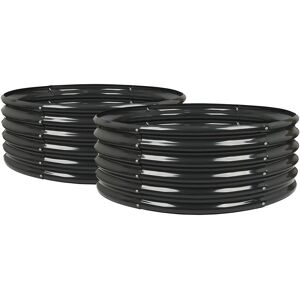 Harbour Housewares Round Raised Garden Beds - 120cm x 45cm - Pack of 2 in Black Size: 120 cm x 45 cm Black 120 cm x 45 cm Harbour Housewares Round Raised Garden Beds - 120cm x 45cm - Pack of 2 in Black Size: 120 cm x 45 cm Black 120 cm x 45 cm
