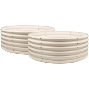 Harbour Housewares Round Raised Garden Beds - 120cm x 45cm - Pack of 2 in Beige Size: 120 cm x 45 cm Beige 120 cm x 45 cm Harbour Housewares Round Raised Garden Beds - 120cm x 45cm - Pack of 2 in Beige Size: 120 cm x 45 cm Beige 120 cm x 45 cm