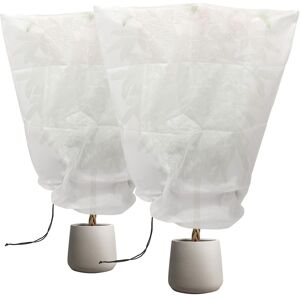 Harbour Housewares 2x Plant Fleece Frost Protection Covers with Drawstring - 80cm x 120cm in White Size: 80 cm x 120 cm White 80 cm x 120 cm Harbour Housewares 2x Plant Fleece Frost Protection Covers with Drawstring - 80cm x 120cm in White Size: 80 cm x 120 cm White 80 cm x 120 cm