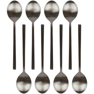 Argon Tableware Stainless Steel Dessert Spoons - 20cm - Pack of 8 in Black Black Argon Tableware Stainless Steel Dessert Spoons - 20cm - Pack of 8 in Black Black