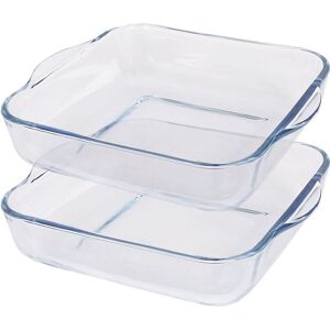 Argon Tableware Square Glass Oven Dishes - 24cm x 21cm - 2x Small Baking Tray in Clear Size: 24 cm x 21 cm Clear 24 cm x 21 cm Argon Tableware Square Glass Oven Dishes - 24cm x 21cm - 2x Small Baking Tray in Clear Size: 24 cm x 21 cm Clear 24 cm x 21 cm