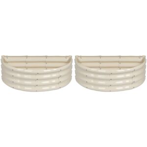 Harbour Housewares Semicircular Galvanised Steel Raised Garden Beds - 90cm x 45cm - Pack of 2 in Ivory Size: 90 cm x 45 cm Ivory 90 cm x 45 cm Harbour Housewares Semicircular Galvanised Steel Raised Garden Beds - 90cm x 45cm - Pack of 2 in Ivory Size: 90 cm x 45 cm Ivory 90 cm x 45 cm