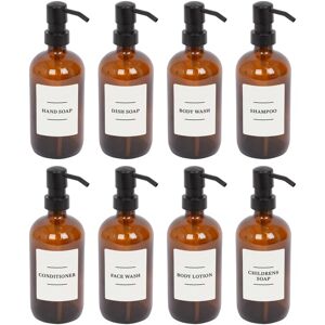 Harbour Housewares Glass Soap Dispensers with Labels - 500ml - White - Pack of 8 in Orange Orange Harbour Housewares Glass Soap Dispensers with Labels - 500ml - White - Pack of 8 in Orange Orange