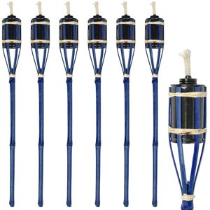 Harbour Housewares Bamboo Garden Fire Torches - 60cm - Pack of 6 in Blue Blue Harbour Housewares Bamboo Garden Fire Torches - 60cm - Pack of 6 in Blue Blue